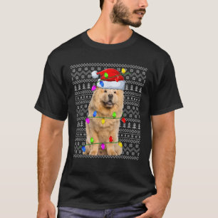 Xmas Lighting Ugly Santa Chow Chow Dog Christmas  T-Shirt