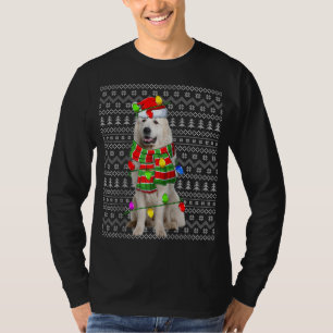 Xmas Lighting Ugly Santa Great Pyrenees Dog Christ T-Shirt