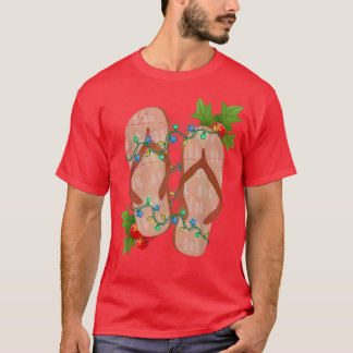 Xmas Lights Flip Flops Summer Vacation Christmas I T-Shirt