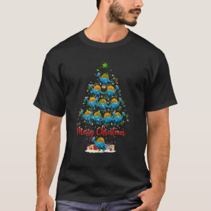 Xmas Lights Funny Santa Spinosaurus Dinosaur Chris T-Shirt