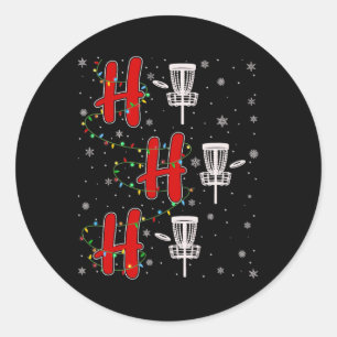 Xmas Lights Ho Ho Ho Disc Golf Funny Ugly Christma Classic Round Sticker