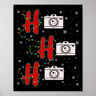 Xmas Lights Ho Ho Ho Photography Funny Ugly Christ Poster