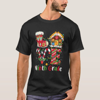 Xmas Lights Love Ninth Grade Teacher Christmas T-Shirt