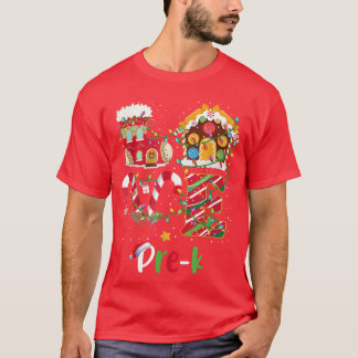 Xmas Lights Love Pre K Teacher Christmas  T-Shirt