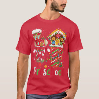 Xmas Lights Love Preschool Teacher Christmas  T-Shirt