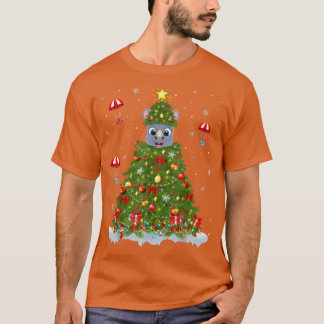 Xmas Lights Matching Family Funny Rhino Christmas  T-Shirt