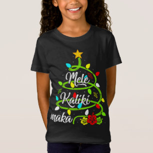 Xmas Lights Mele Kalikimaka Hawaiian Christmas Tre T-Shirt