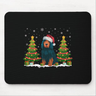 Xmas Lights Portuguese Water Dog Santa Hat Christm Mouse Mat