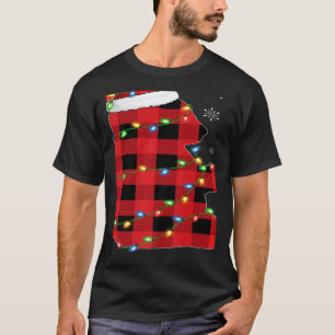 Xmas Lights Red Buffalo Plaid Panda Christmas Paja T-Shirt