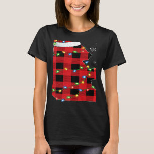 Xmas Lights Red Buffalo Plaid Panda Christmas Paja T-Shirt