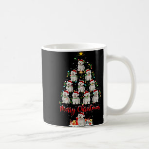 Xmas Lights Santa Bichon Frise Dog Christmas Tree Coffee Mug