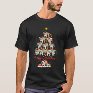 Xmas Lights Santa English Bulldog Christmas Tree  T-Shirt