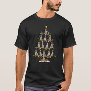 Xmas Lights Santa English Setter Dog Christmas Tre T-Shirt