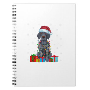 Xmas Lights Santa German Shorthaired Pointer Dog C Notebook