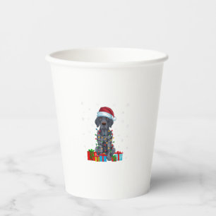 Xmas Lights Santa German Shorthaired Pointer Dog C Paper Cups