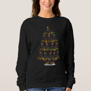Xmas Lights Santa Giant Schnauzer Dog Christmas Tr Sweatshirt