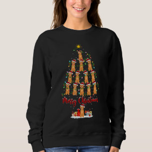 Xmas Lights Santa Goldendoodle Dog Christmas Tree Sweatshirt