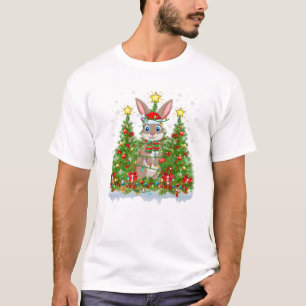 Xmas Lights Santa Hare Christmas T-Shirt