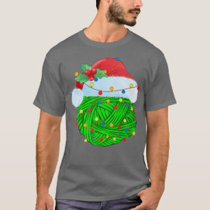 Xmas Lights Santa Hat Knit Fabric Knitting Christm T-Shirt