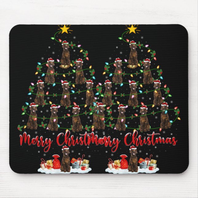 Xmas Lights Santa Irish Setter Dog Christmas Tree  Mouse Mat (Front)