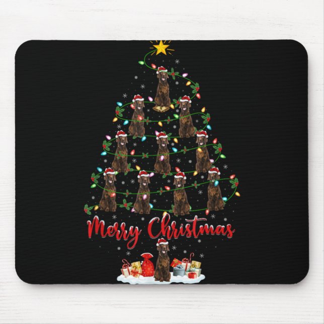 Xmas Lights Santa Irish Setter Dog Christmas Tree  Mouse Mat (Front)