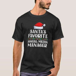 Xmas Lights Santa s Favourites Social Media Manage T-Shirt