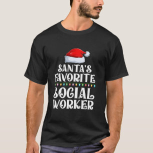 Xmas Lights Santa s Favourites Social Worker Chris T-Shirt