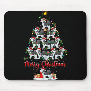 Xmas Lights Santa Siberian Husky Dog Christmas Tre Mouse Mat