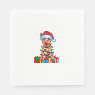 Xmas Lights Santa Soft Coated Wheaten Terrier Dog  Napkin