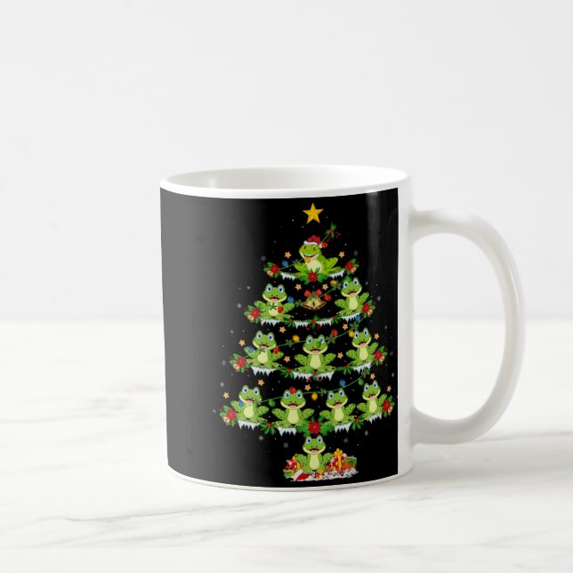 Xmas Lights Santa Tree Frog Christmas Tree Premium Coffee Mug (Right)