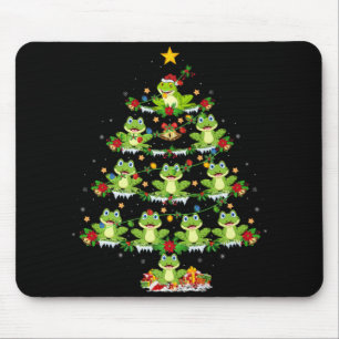 Xmas Lights Santa Tree Frog Christmas Tree Premium Mouse Mat