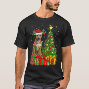 Xmas Lights Staffordshire Bull Terrier Dog Christm T-Shirt