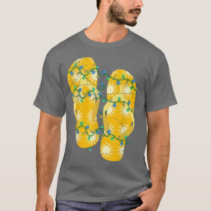 Xmas Lights Summer Flip Flops Hawaiian Christmas I T-Shirt