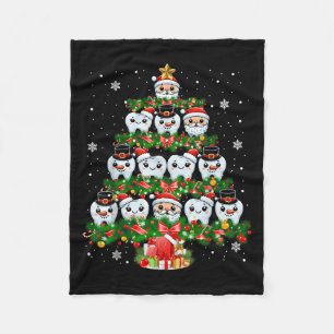 Xmas Lights Teeth Doctor Dentist Tooth Teeth Chris Fleece Blanket