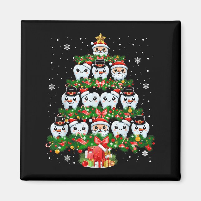 Xmas Lights Teeth Doctor Dentist Tooth Teeth Chris Magnet (Front)