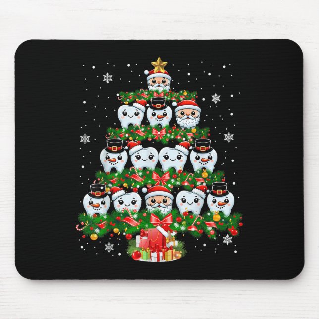 Xmas Lights Teeth Doctor Dentist Tooth Teeth Chris Mouse Mat (Front)