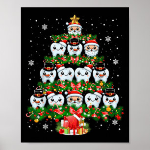 Xmas Lights Teeth Doctor Dentist Tooth Teeth Chris Poster