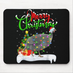 Xmas Lights Tree Santa Guinea Fowl Bird Merry Chri Mouse Mat