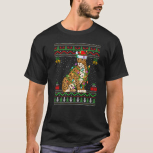Xmas Lights Ugly Sweater Style Santa Jaguar Christ