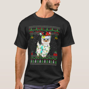 Xmas Lights Ugly Sweater Style Santa Llama Christm