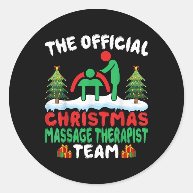Xmas Mage Therast Team Mage Therapy Christmas  Classic Round Sticker (Front)