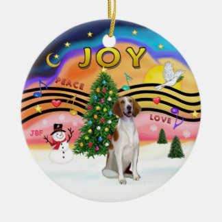 Xmas Magic - American Foxhound Ceramic Tree Decoration