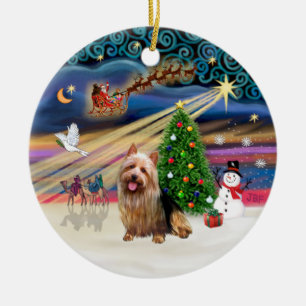 Xmas Magic - Australian Terrier Ceramic Tree Decoration