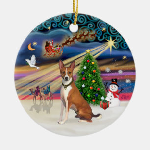 Xmas Magic - Basenji Ceramic Tree Decoration