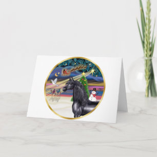Xmas Magic - Black Arabian Horse Holiday Card