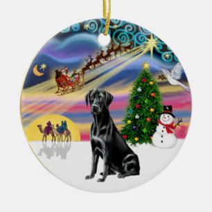 Xmas Magic - Black Lab Ceramic Tree Decoration