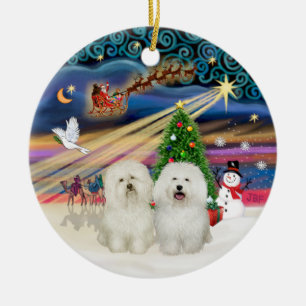 Xmas Magic - Bolognese (two) Ceramic Tree Decoration