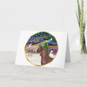 Xmas Magic - Brown Arabian Horse Holiday Card