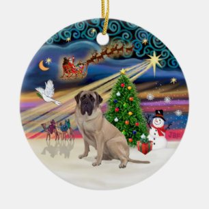 Xmas Magic - Bull Mastiff 1 Ceramic Tree Decoration