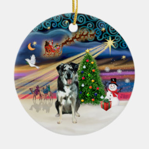 Xmas Magic - Catahoula Leopard Dog Ceramic Tree Decoration